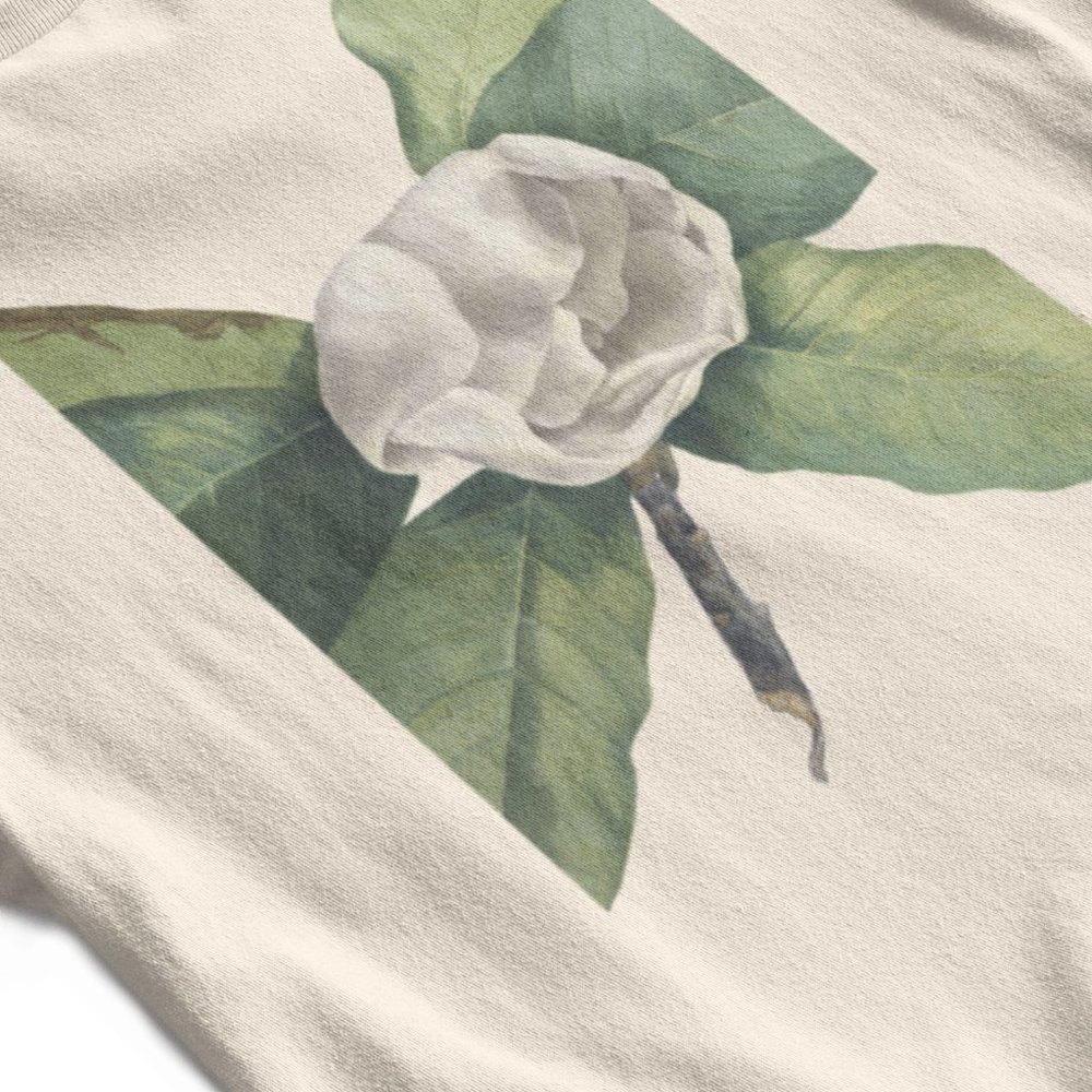 Southern Magnolia Tree Floral Print Short Sleeve Graphic Tee T-shirt S M L XL - Picture 2 of 5